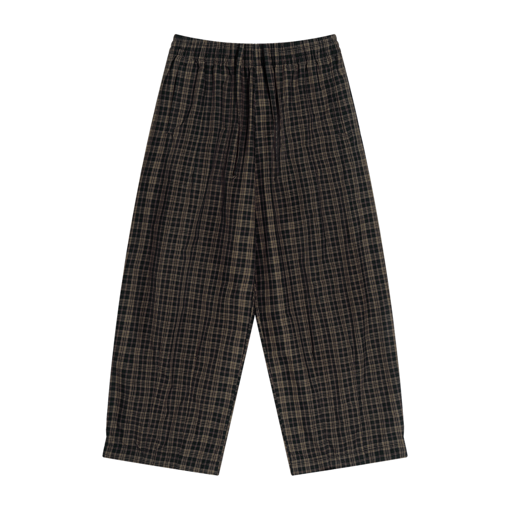 Grunge Plaid Trousers - Front