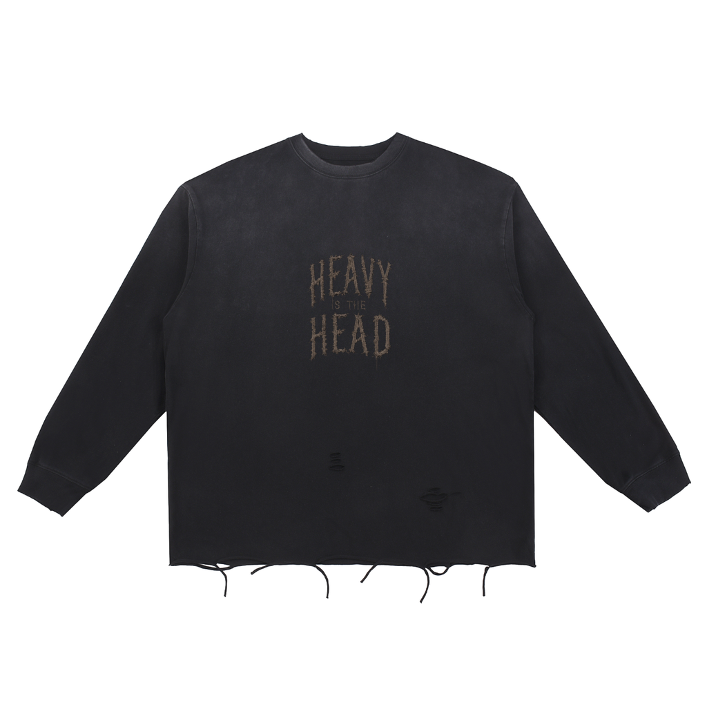 Heavy Is The Head – back with frayed hem detail