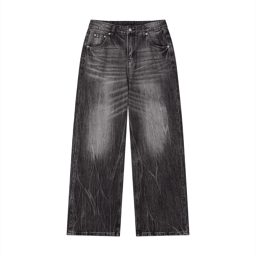 BRWH Distressed Wide-Leg Denim - Back View