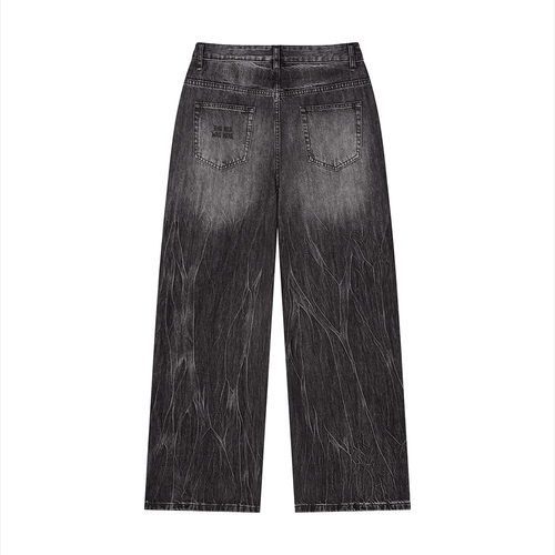 BRWH Distressed Wide-Leg Denim - Front View